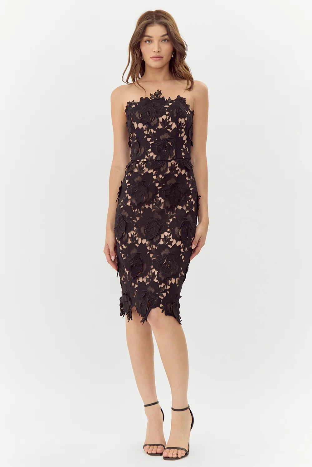 South Woven Lace Tube Dress