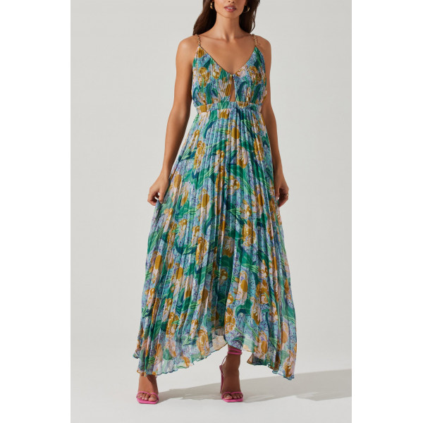 Delicata Floral Pleat Dress