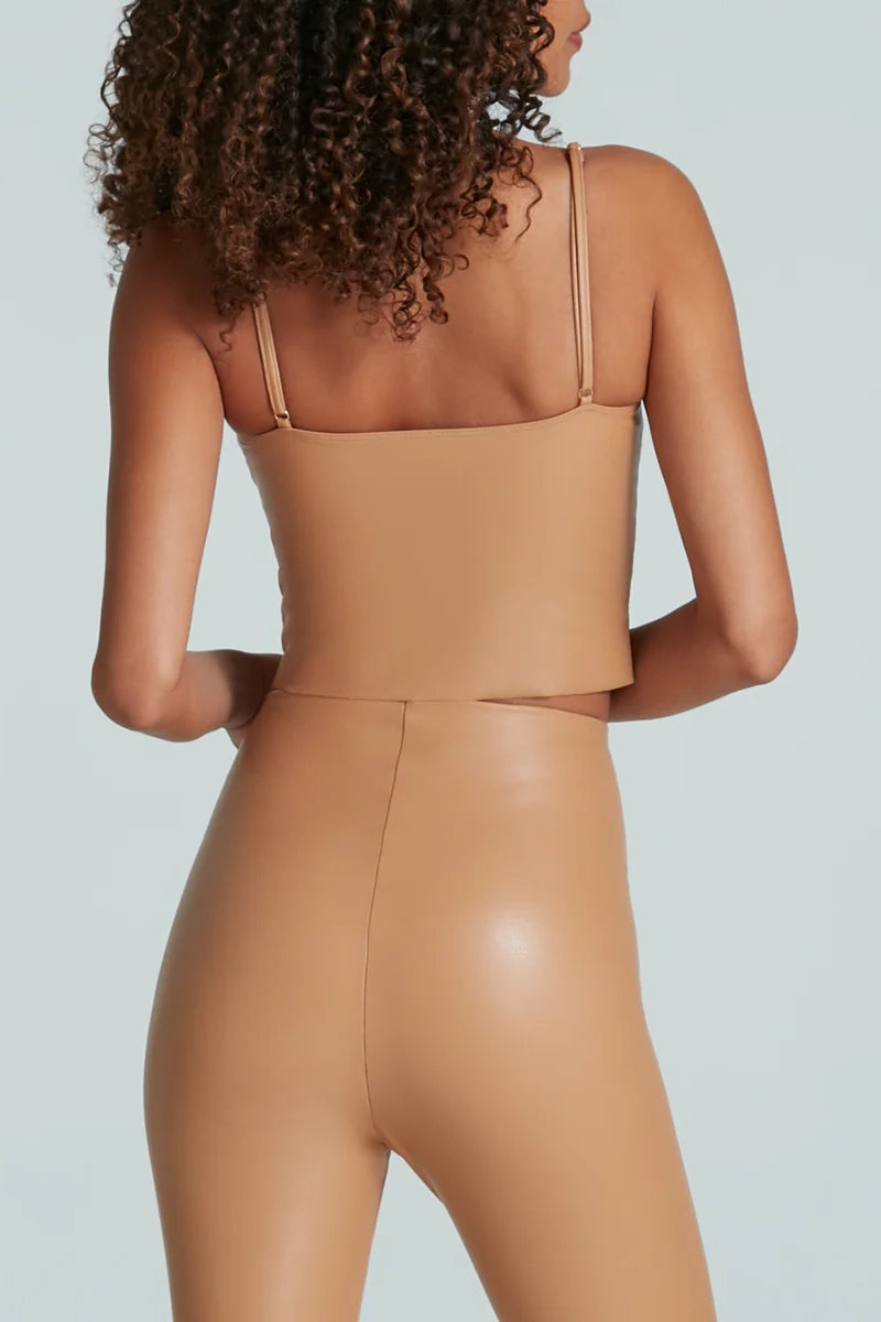 Estrella Leather Crop Cami