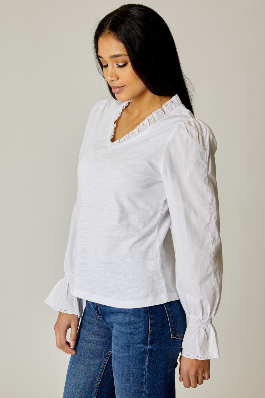 Mild Trim V Neck Top