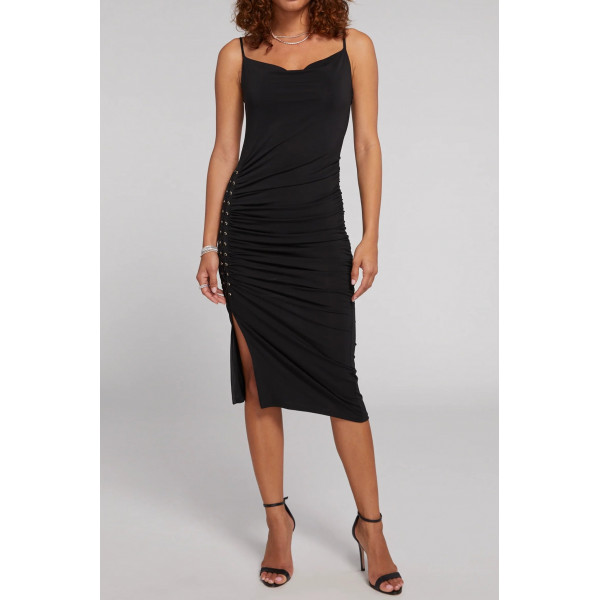 Retro Drift Lace-Up Dress