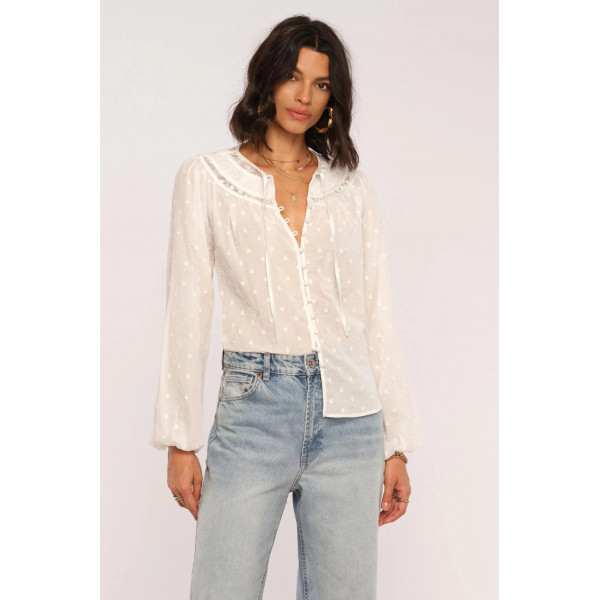 Anima Swiss Dot Woven Top