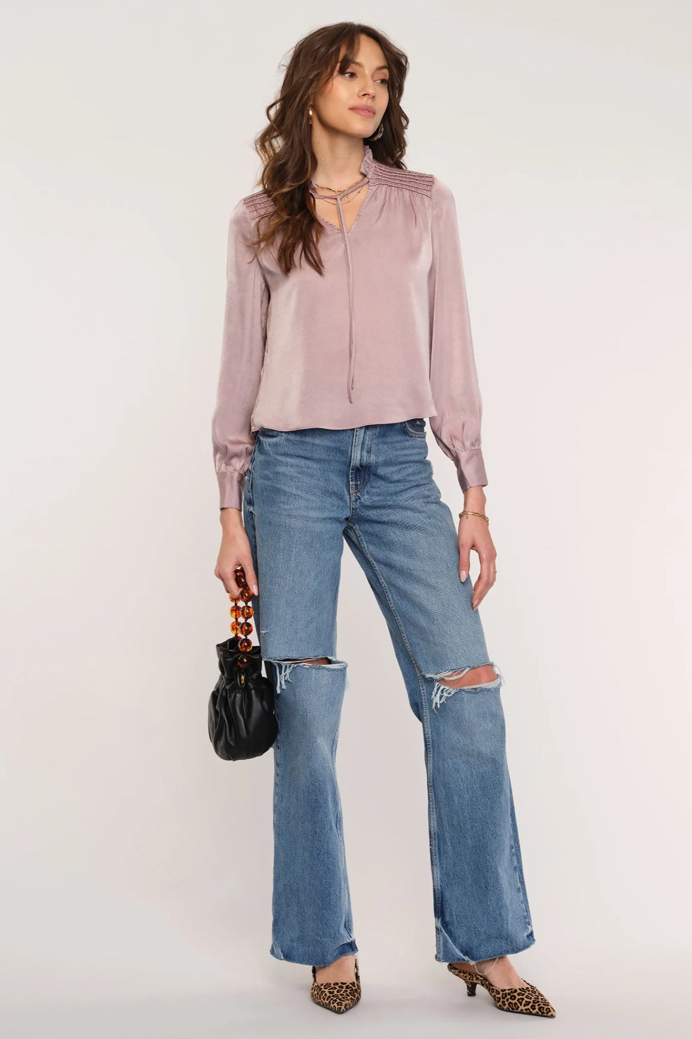 Delicada Smocked Shoulder Blouse