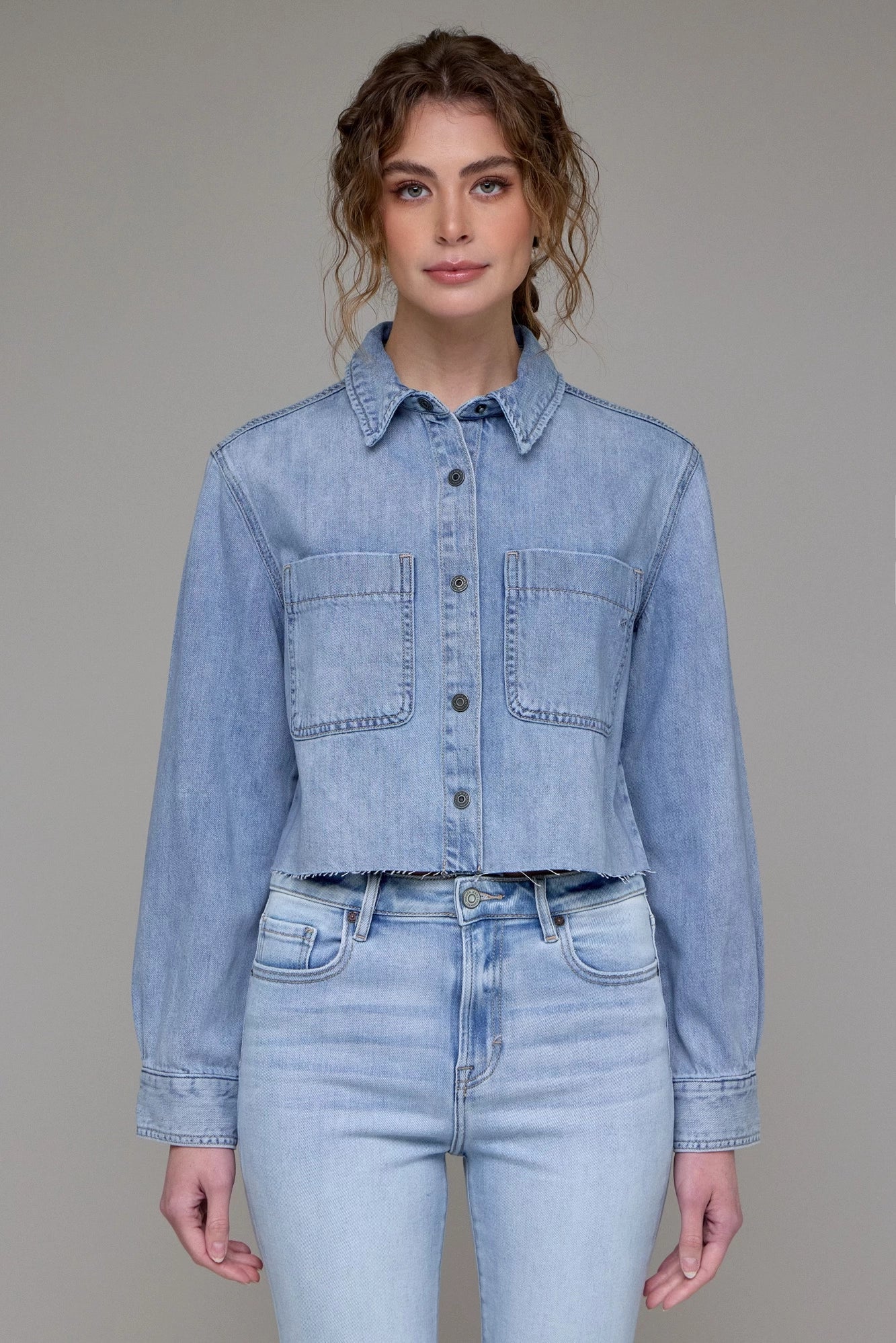Acqua Soft Denim Crop Shirt