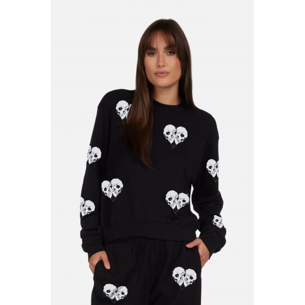 Structure Skull Heart Sweat Shirt