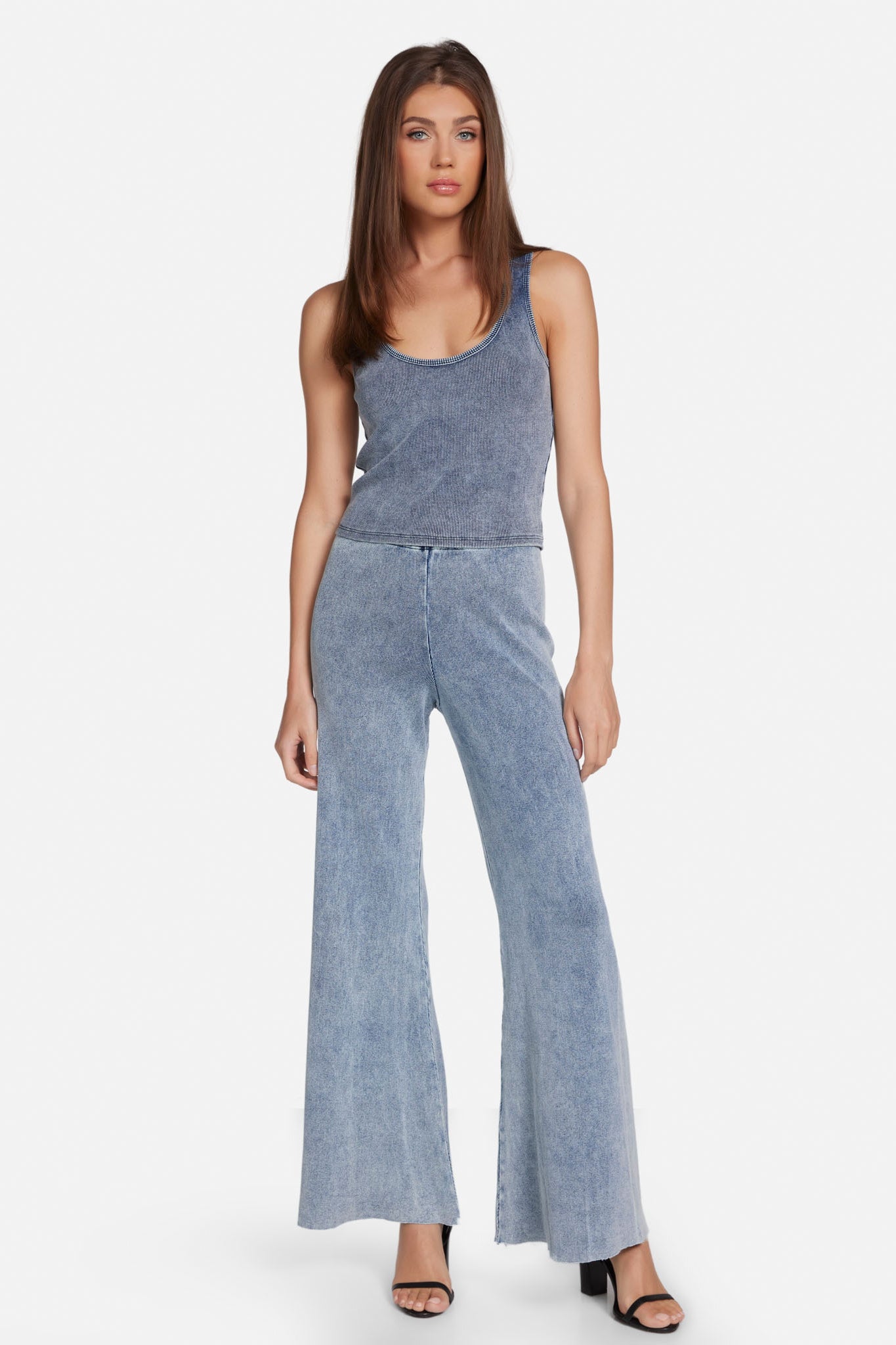 Zafiro Glow Rib Denim Flare Pant