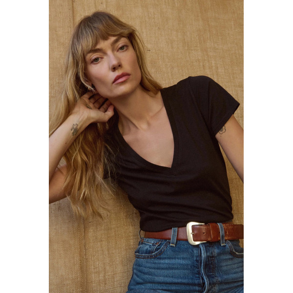 Mist Mood Slim V Neck Tee