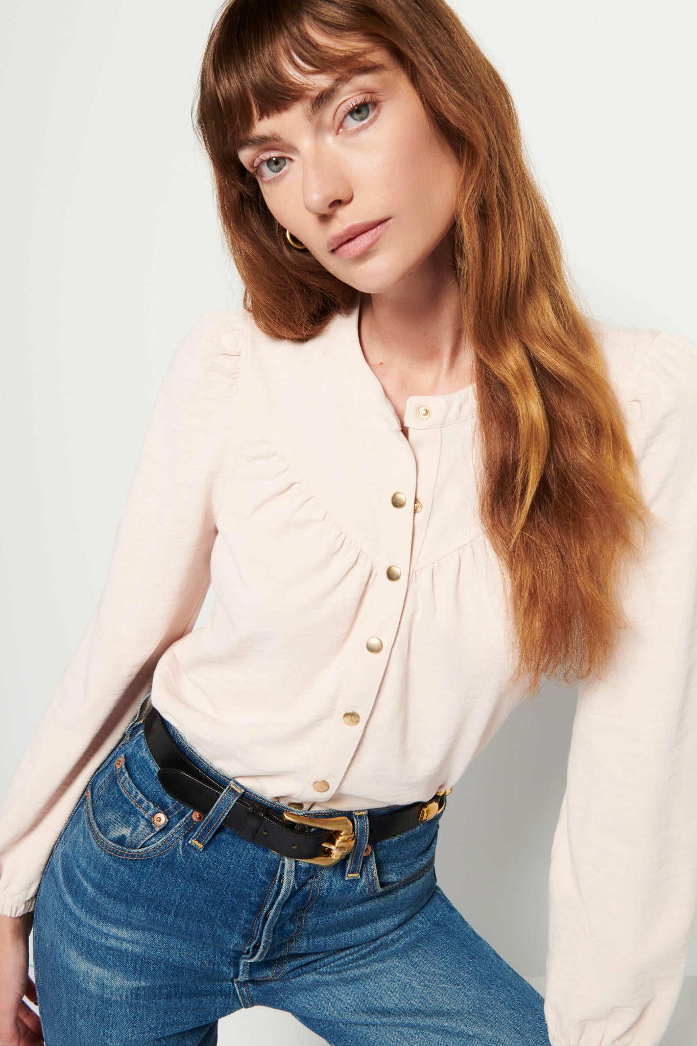 Zaffiro Destino Yoke Snap Top