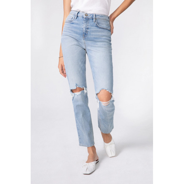 Taffetas High Rise Straight Jean