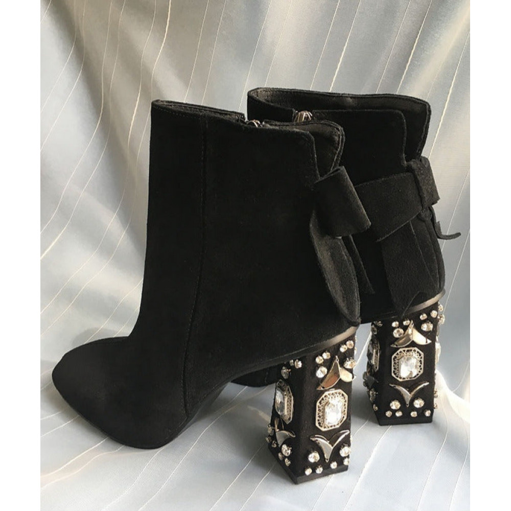 Alba Crystal Suede Heels